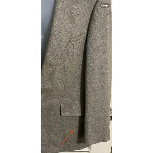 Men's Vtg Luxury Wool & Cashmere Gray‎ Sport Coat Classic 2 Button Sz 41 Regular - Picture 8 of 8